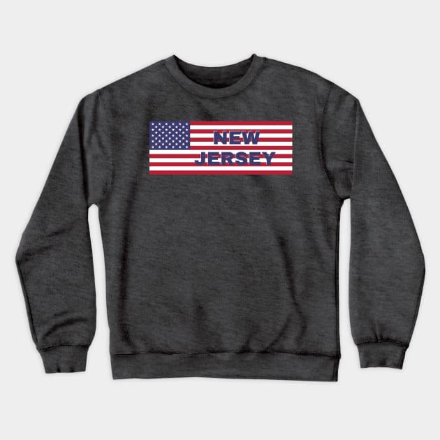 New Jersey State in American Flag Crewneck Sweatshirt by aybe7elf